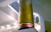 Base of big scagliola column with details of gilding