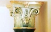 Scagliola column with gilded capital