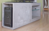 Left view of Concrete look scagliola TV cabinet 
