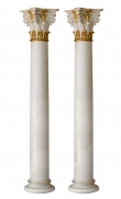 Pair of white scagliola columns 
