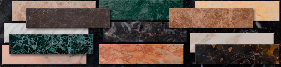 Samples of marbles for scagliola creations